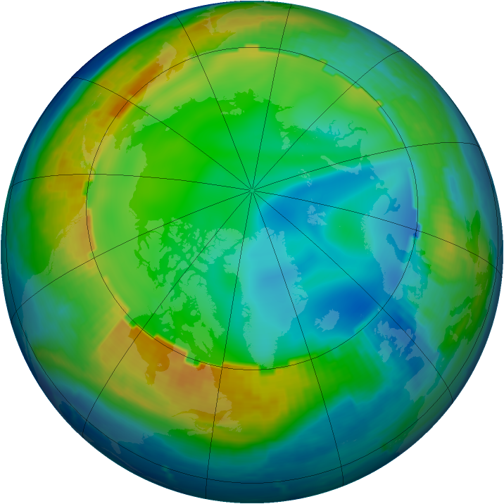 Arctic ozone map for 10 December 1998